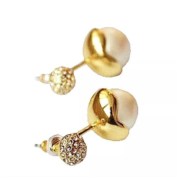 KATE SPADE FAUX PEARLPAVE'GOLD DAINTY SPARKLERS2-IN-1 EARRINGS MSRP $78.00 - Picture 5 of 14